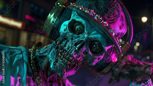 A skull with cybernetic enh...