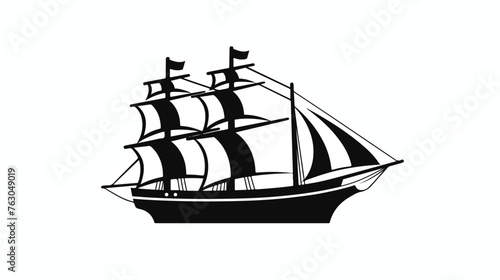 Simple ship flat Icon black vector flat vector isolated