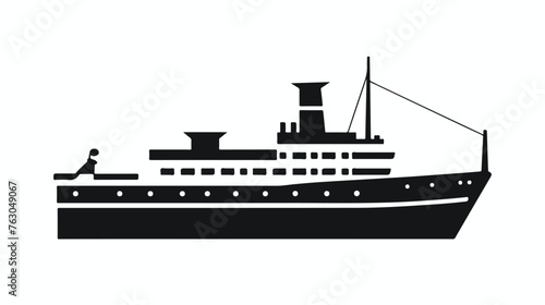 Simple ship flat Icon black vector flat vector isolated
