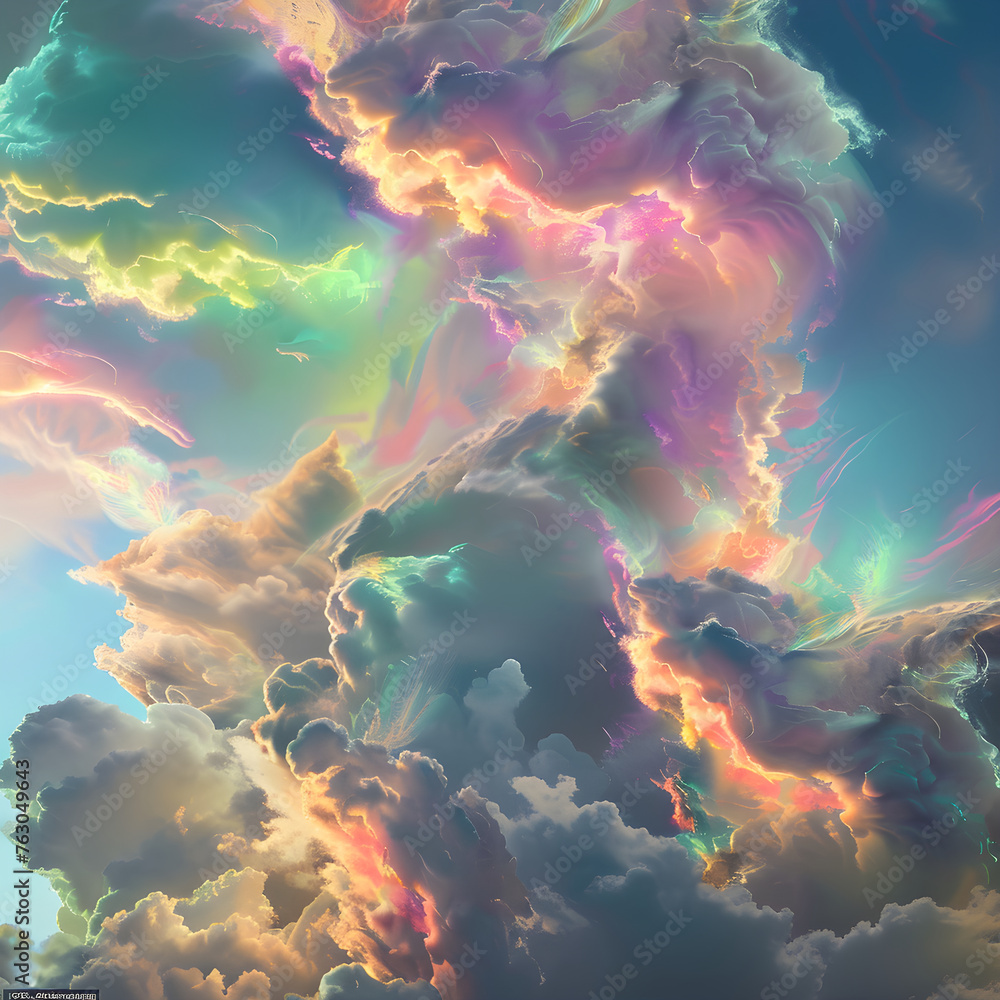 Breathtaking Display of Iridescent Clouds: A Stunning Spectacle of Nature's Aesthetic Splendor