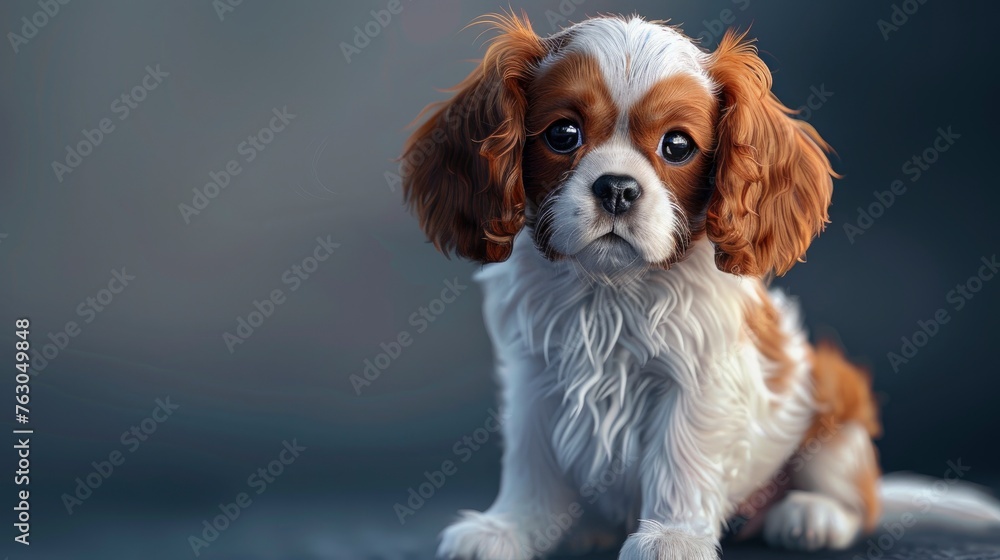 Puppy King Charles Spaniel Sitting, Banner Image For Website, Background, Desktop Wallpaper