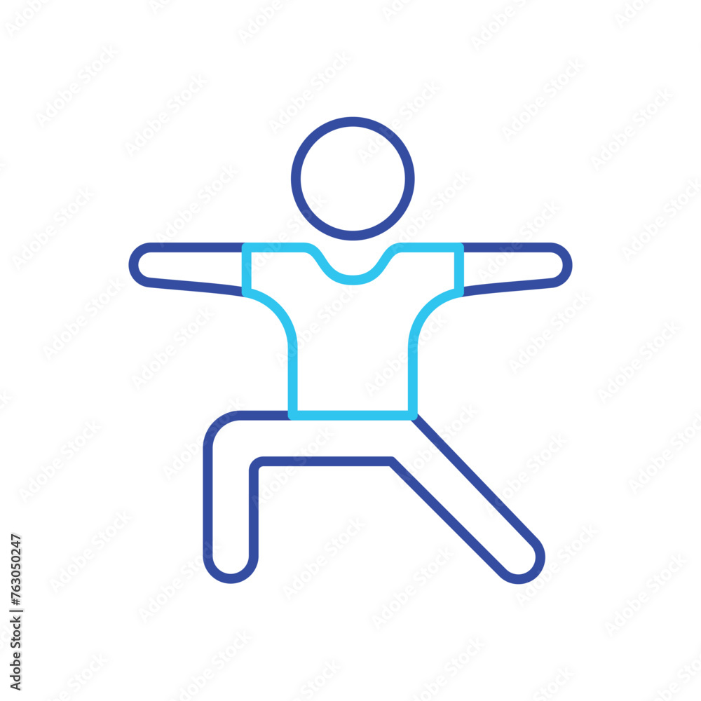 Duo Tone men yoga vector icon Duo Tone men yoga vector icon