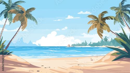 Summer time. Summer background with sandy beach © Aliha