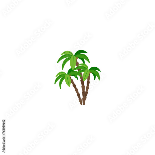 vector element set of trees in bright green color background