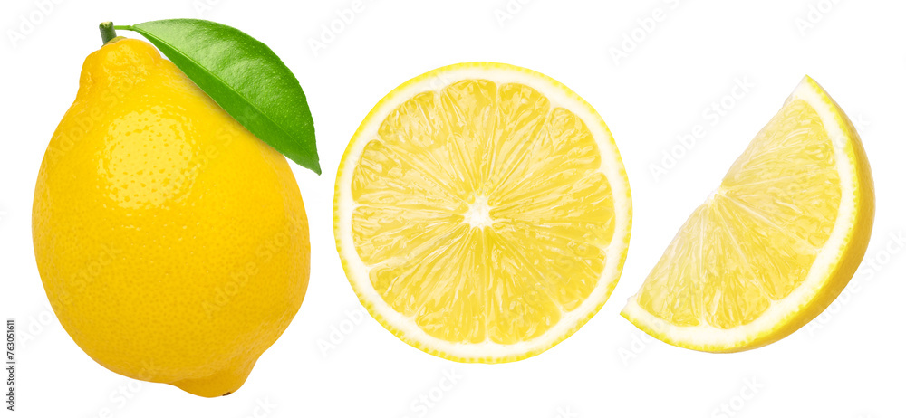 lemon fruit with leaves, slice and half isolated, Fresh and Juicy Lemon, transparent png, PNG format lemon fruit with leaves, slice and half isolated, Fresh and Juicy Lemon, transparent png, PNG format