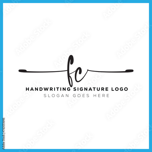 FC initials Handwriting signature logo. FC Hand drawn Calligraphy lettering Vector. FC letter real estate, beauty, photography letter logo design.