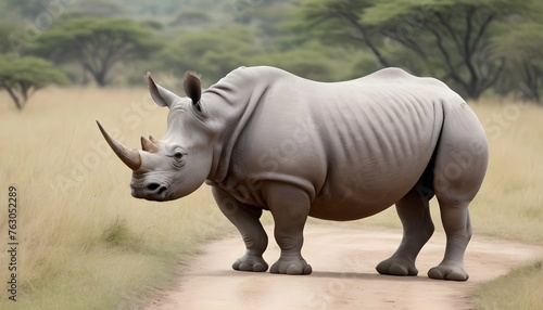 A Rhinoceros In A Safari Trek Upscaled 2