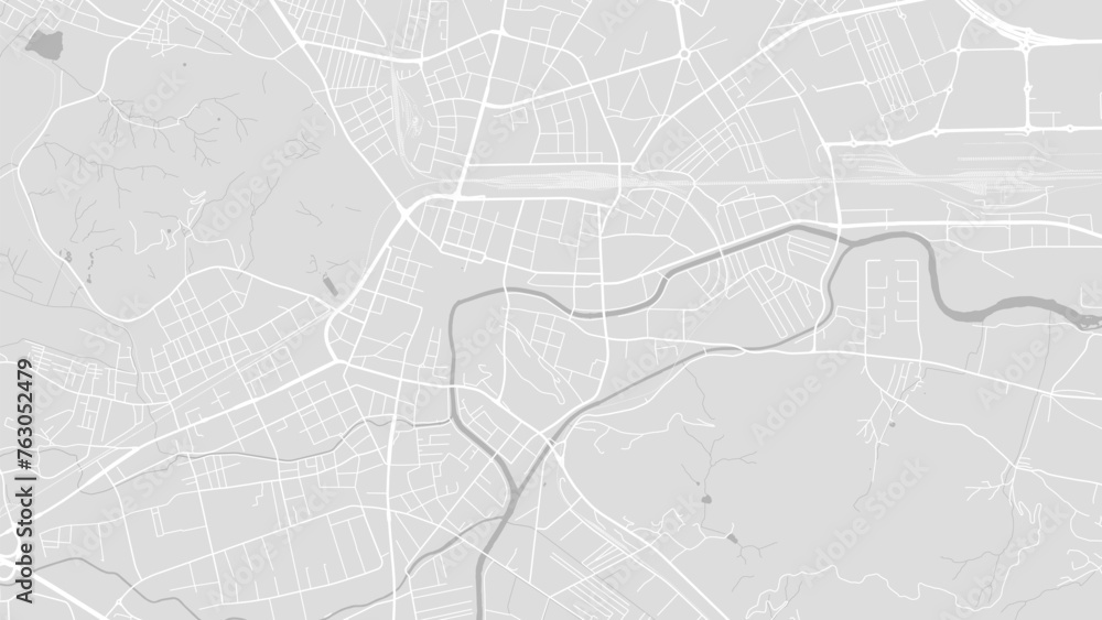 Background Ljubljana map, Slovenia, white and light grey city poster. Vector map with roads and water.