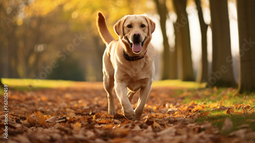 Labrador retriever dog walking in park © Cybonix