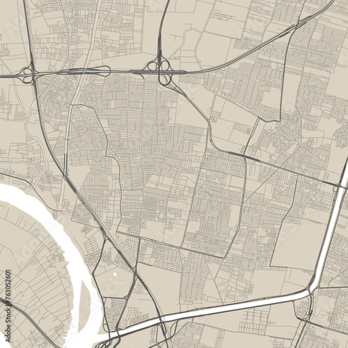 Shubra El Kheima map, city in Egypt. Streetmap municipal area.