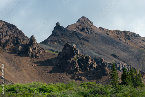 Rocks and hills along the Denali Park Road. Denali National Park and Preserve. Alaska. USA. © Janice