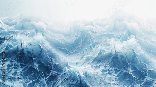Abstract ocean wave texture in blue and white, aquatic web banner background photo