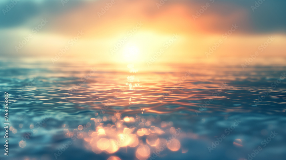 Abstract blur light on sea and ocean , Generative AI Abstract blur light on sea and ocean , Generative AI