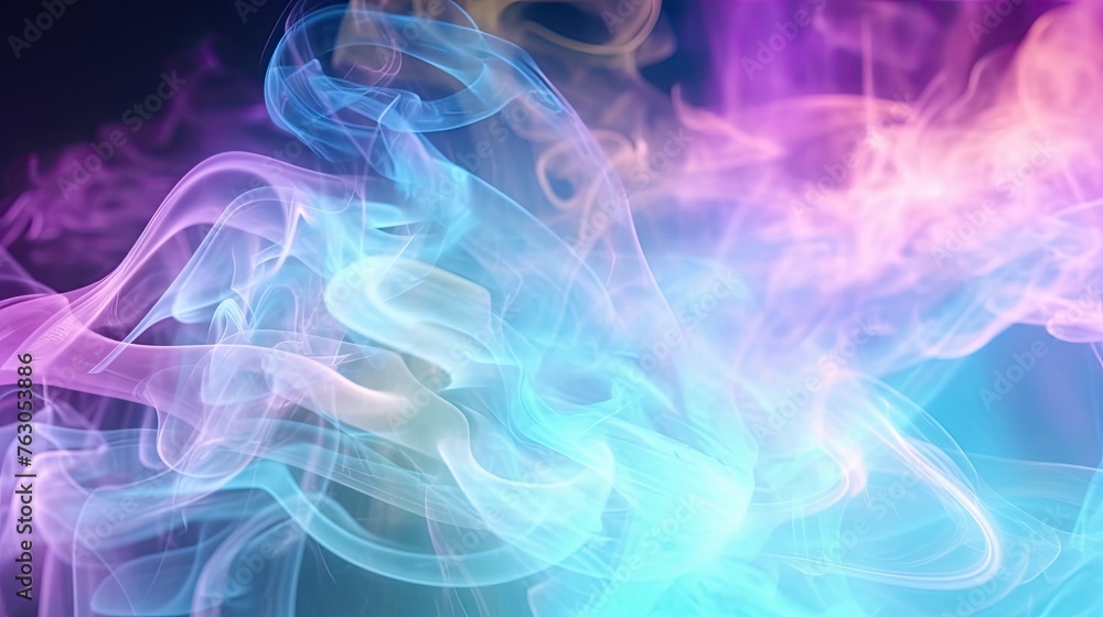 Mystical Smoke Whirls in Neon Light Mystical Smoke Whirls in Neon Light