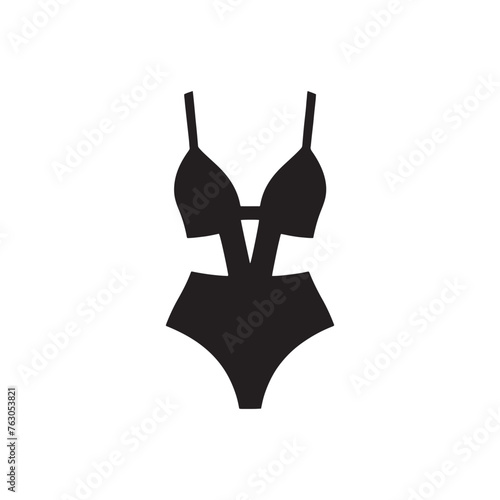 Coastal Swimwear Silhouette Showcase - Capturing the Essence of Coastal Living with Swimwear Illustration - Minimallest Swimwear Vector
