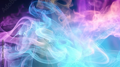 Mystical Smoke Whirls in Neon Light