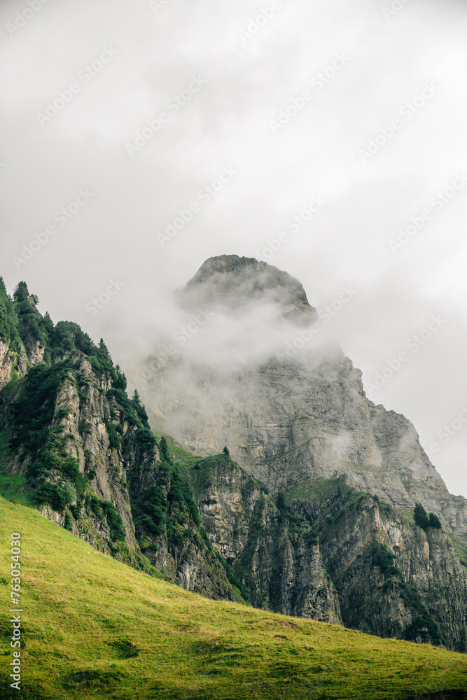 Mountain in clouds
