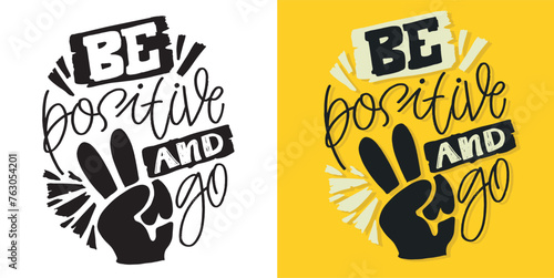Cute hand drawn doodle lettering postcard, lettering quote. 100% vector image