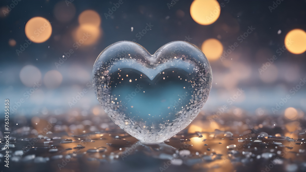 Fototapeta premium Heart shape for Love concept, Valentine's Day concepts. love symbol, concept for Valentine's Day, wedding etc. Heart elements for love concept design. AI generated image