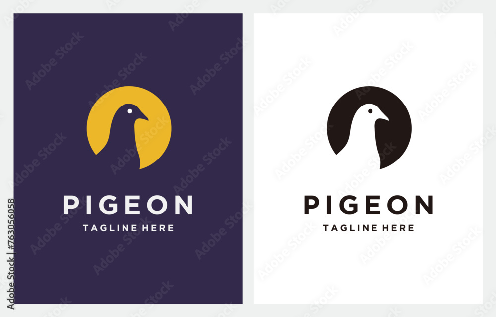 Obraz premium Pigeon Bird Circle logo design 