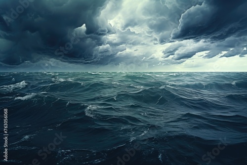 Serene image of a large body of water under a cloudy sky. Suitable for various projects