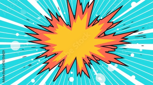 Pop art comic explosion on a blue background  suitable for various design projects