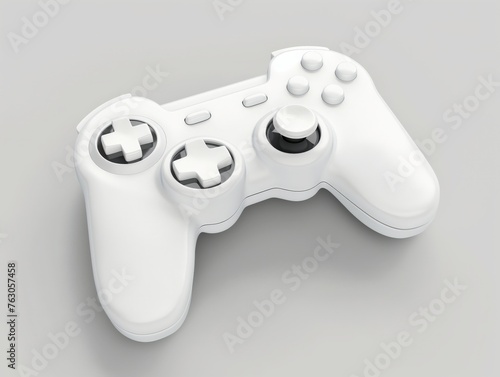 Minimalist presentation of a modern white game controller with a clean, isolated backdrop, highlighting design and functionality.