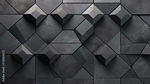 A wall constructed from black cubes. Suitable for architectural or abstract concepts