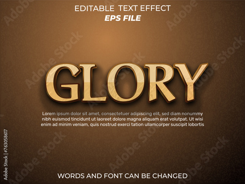 glory text effect, font editable, typography, 3d text