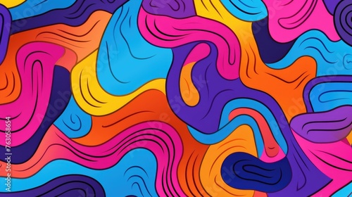 Colorful abstract background with wavy shapes, suitable for various design projects