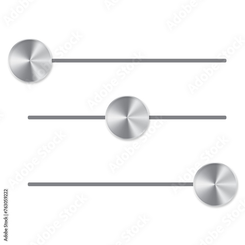 Realistic metal chrome button 