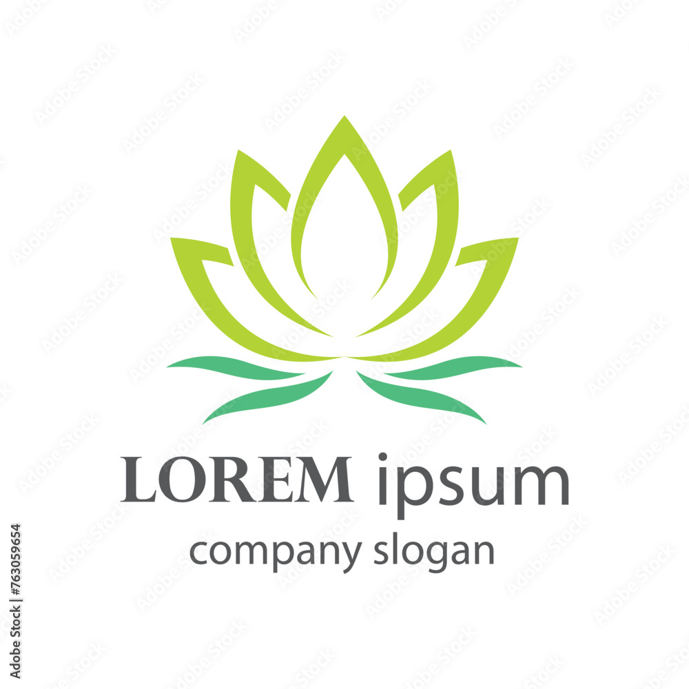 Elegant and beautiful blooming flower logo illustration