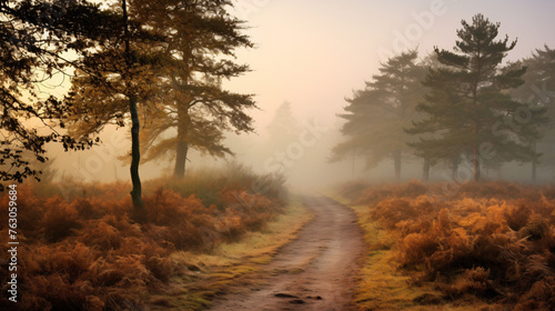Path in morning fog on the SchorfheideChorin Biospher