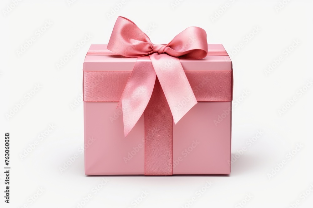 Obraz premium Pink gift box with a lovely bow, perfect for any occasion