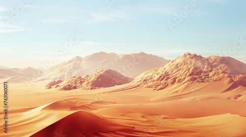 A serene desert scene with majestic mountains in the distance. Suitable for travel and nature concepts