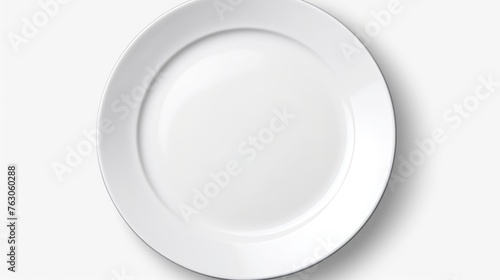 Simple white plate on a white background, versatile for various design projects