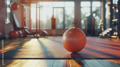 Bright orange ball on rustic wooden surface, suitable for sports or playful concepts
