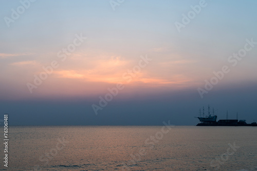 View of the sunrise at the seaside