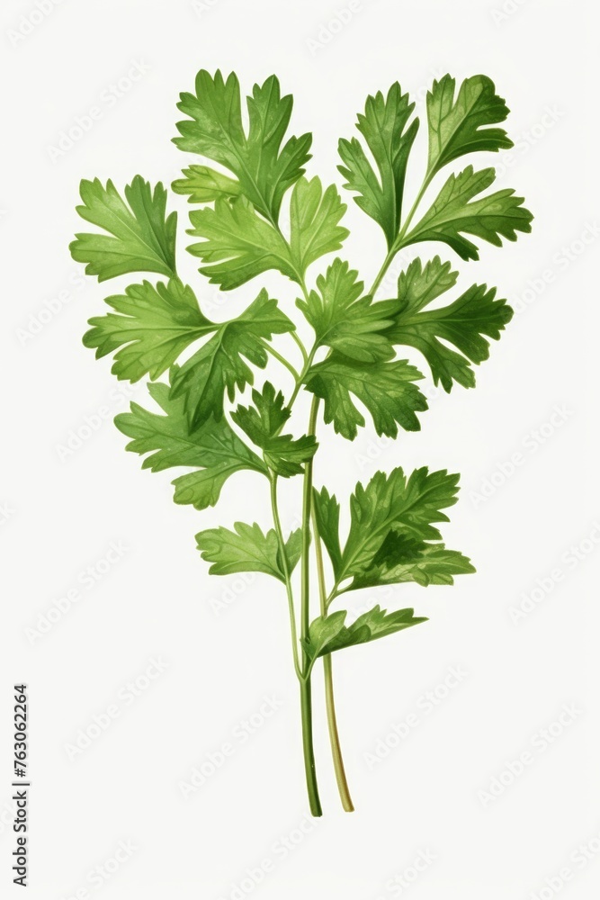 Fresh green leaves isolated on a white background, suitable for nature or environmental concepts Fresh green leaves isolated on a white background, suitable for nature or environmental concepts