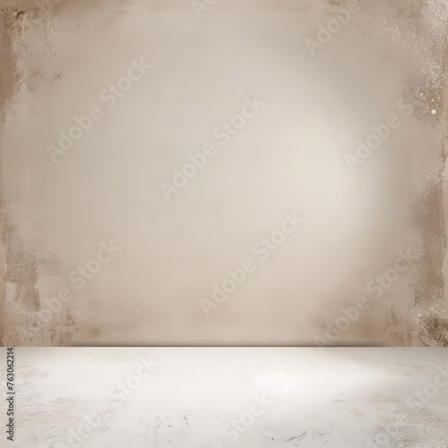 Empty beige textured studio background with spotlight effect. Versatile backdrop for product presentations and creative projects