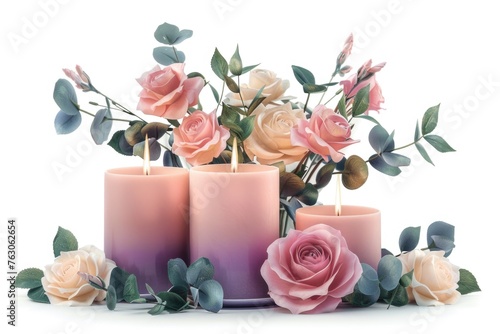 Group of candles on a table, suitable for home decor