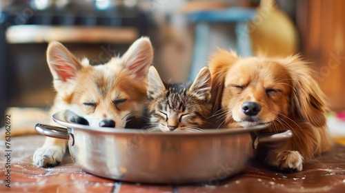 animals friends sleeping