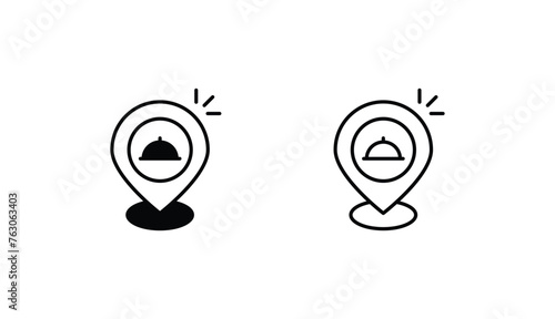 Restaurant icon design with white background stock illustration
