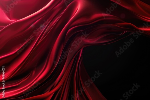 A close up of a red cloth on a black background. Can be used for textile design
