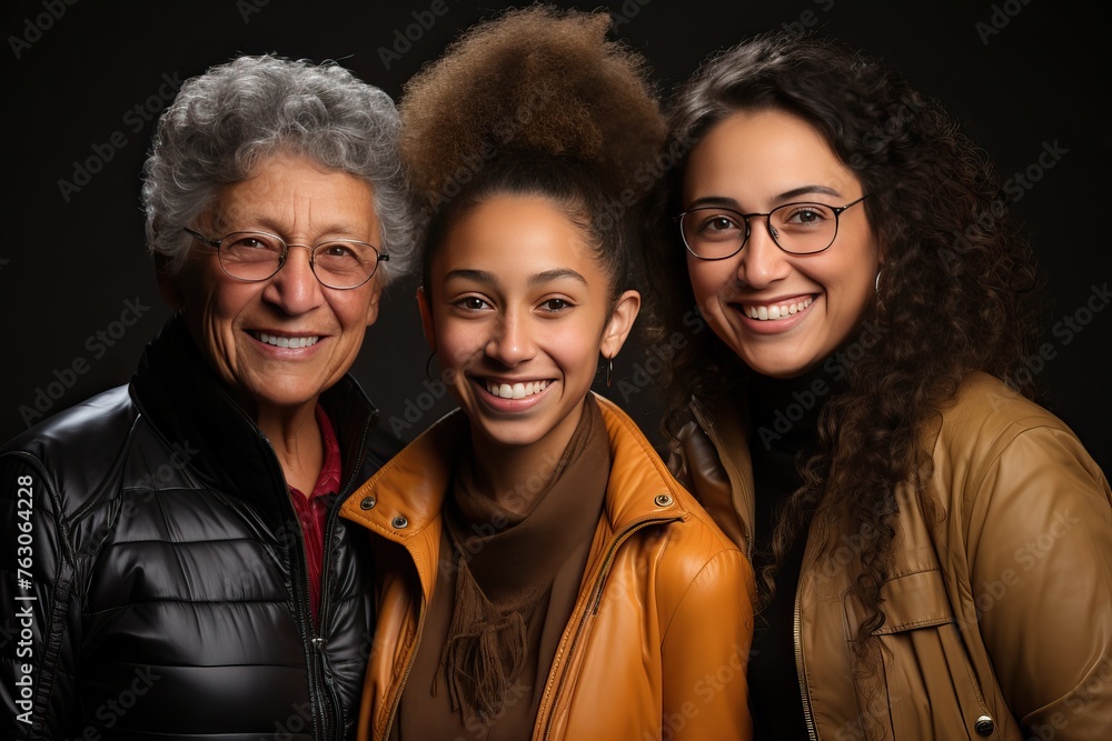 Fototapeta premium Age and international portrait of women in the studio.