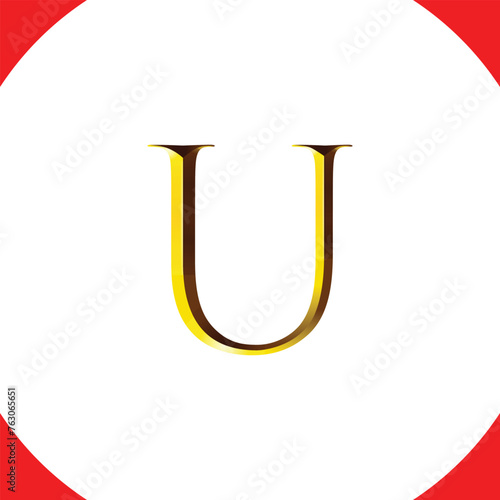 U letter creative golden gradient logo design victor