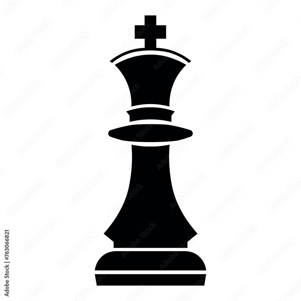 black vector chess icon on white background black vector chess icon on white background