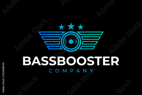 Bass Speaker Subwoofer Vector Logo Design