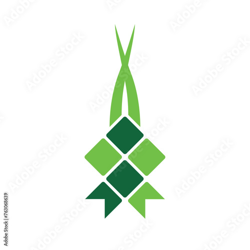 ketupat vector, simple flat design illustration eid mubarok