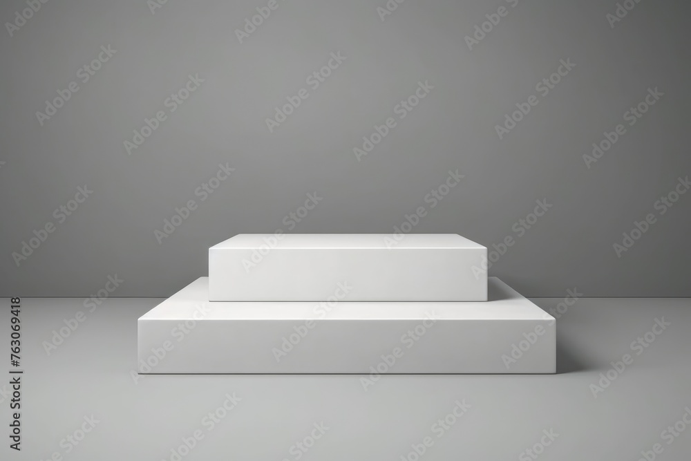 A clean and simple white product display podium with natural shadow, ideal for showcasing goods with a minimalist backdrop. Minimalist White Product Display with Shadows A clean and simple white product display podium with natural shadow, ideal for showcasing goods with a minimalist backdrop. Minimalist White Product Display with Shadows